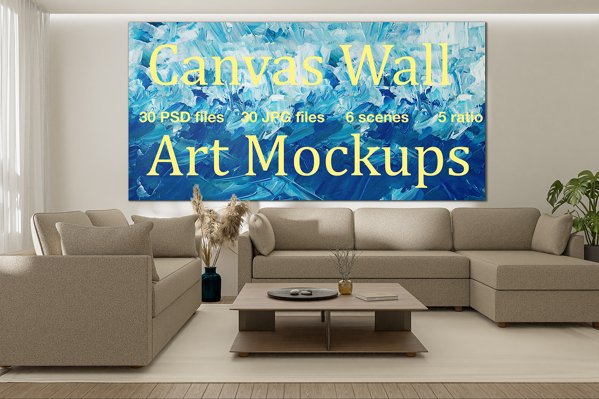 Set of  Canvas Wall Art Mockups, a Household Mockup by moqirynart (Photo 1 of 11)