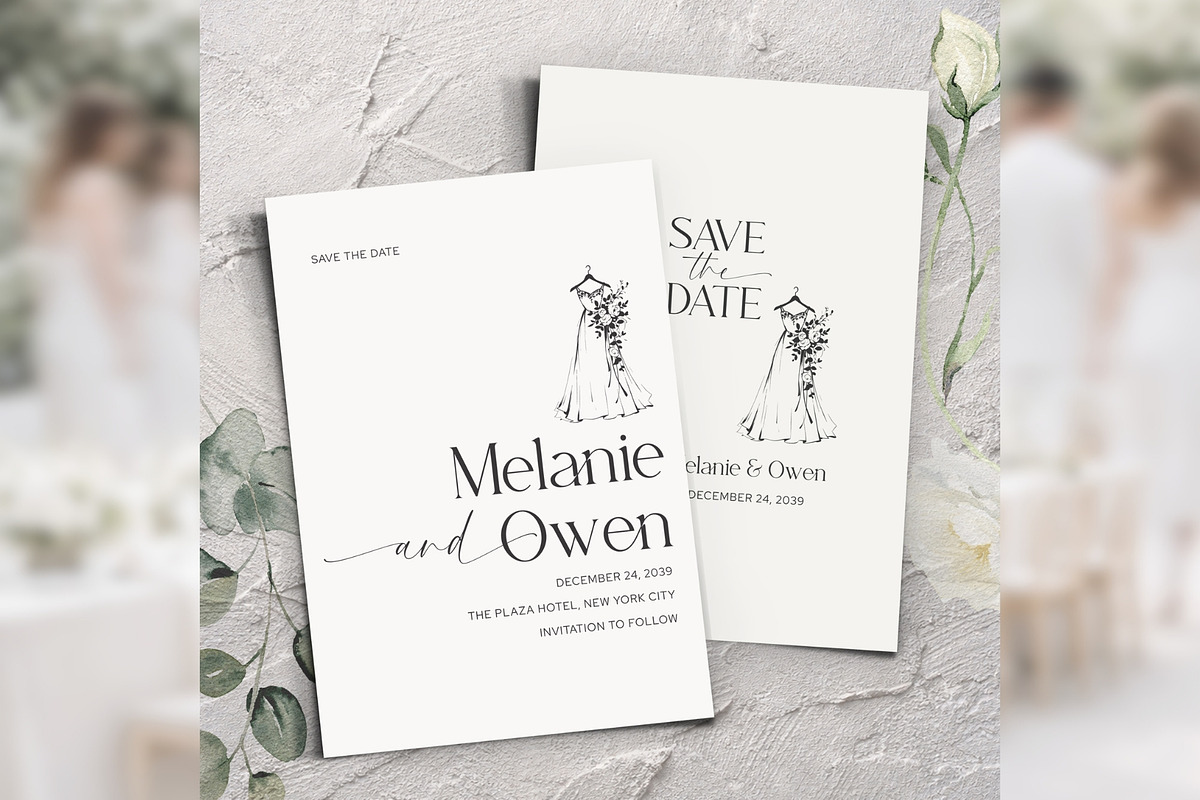 Modern Minimal Save Date Canva bd010, an Invitation Template by TyphoonStudio (Photo 1 of 10)