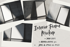 Interior Black Metal Frame Mockup |