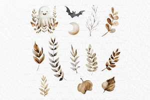 Cute Ghost Watercolor Clipart PNG