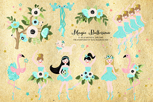 Magic Ballerina Dancer Clip Art