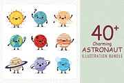 Cartoon planets illustration bundle, an Object Graphic by Sofia's Fashion (Thumbnail 3 of 3)