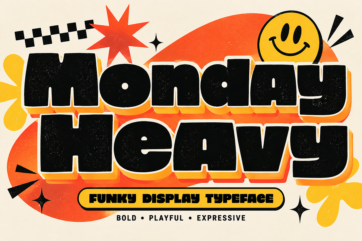Monday Heavy, a Sans Serif Font by Wow Magic (Photo 1 of 5)