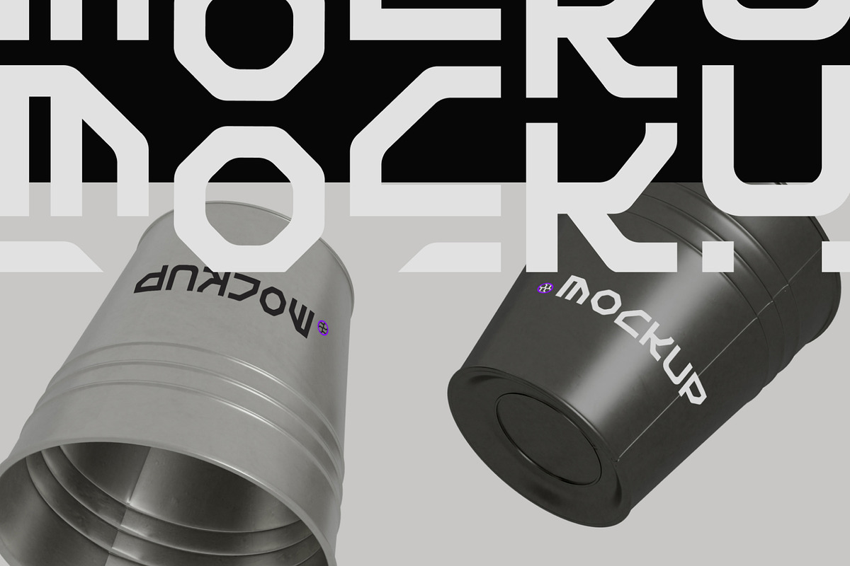 Metal Bucket Mockup, a Household Mockup by hiddemaru (Photo 3 of 4)
