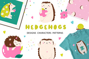 Hedgehogs - cute graphic collection, an Animal Illustration by danceyourlife