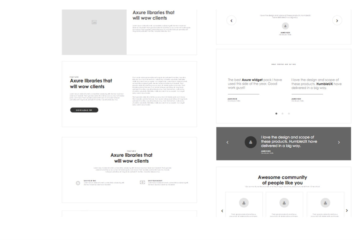 Axure Website framework widget Kit, a Wireframe Template by Humble UX (Photo 3 of 3)