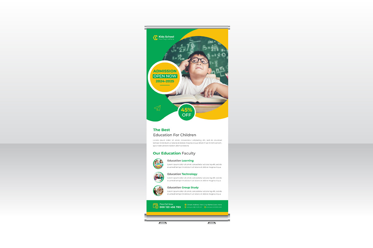 School Admission Rollup Banner, a Marketing Template by Mk_Studio (Photo 2 of 3)