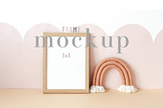Boho Kids Frame Mockup 3x4 Digital, a Print Template by BirdieFrames (Thumbnail 1 of 3)
