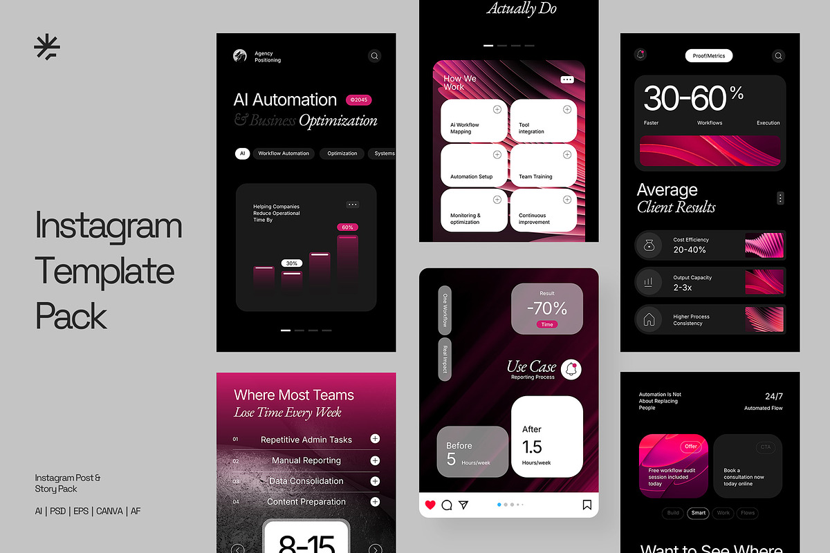 AI Services / Agency Instagram Pack, a Social Media Template by fakhroo (Photo 4 of 7)