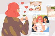 Sharing moments at social networks, a Person Illustration by Good Studio (Thumbnail 2 of 3)