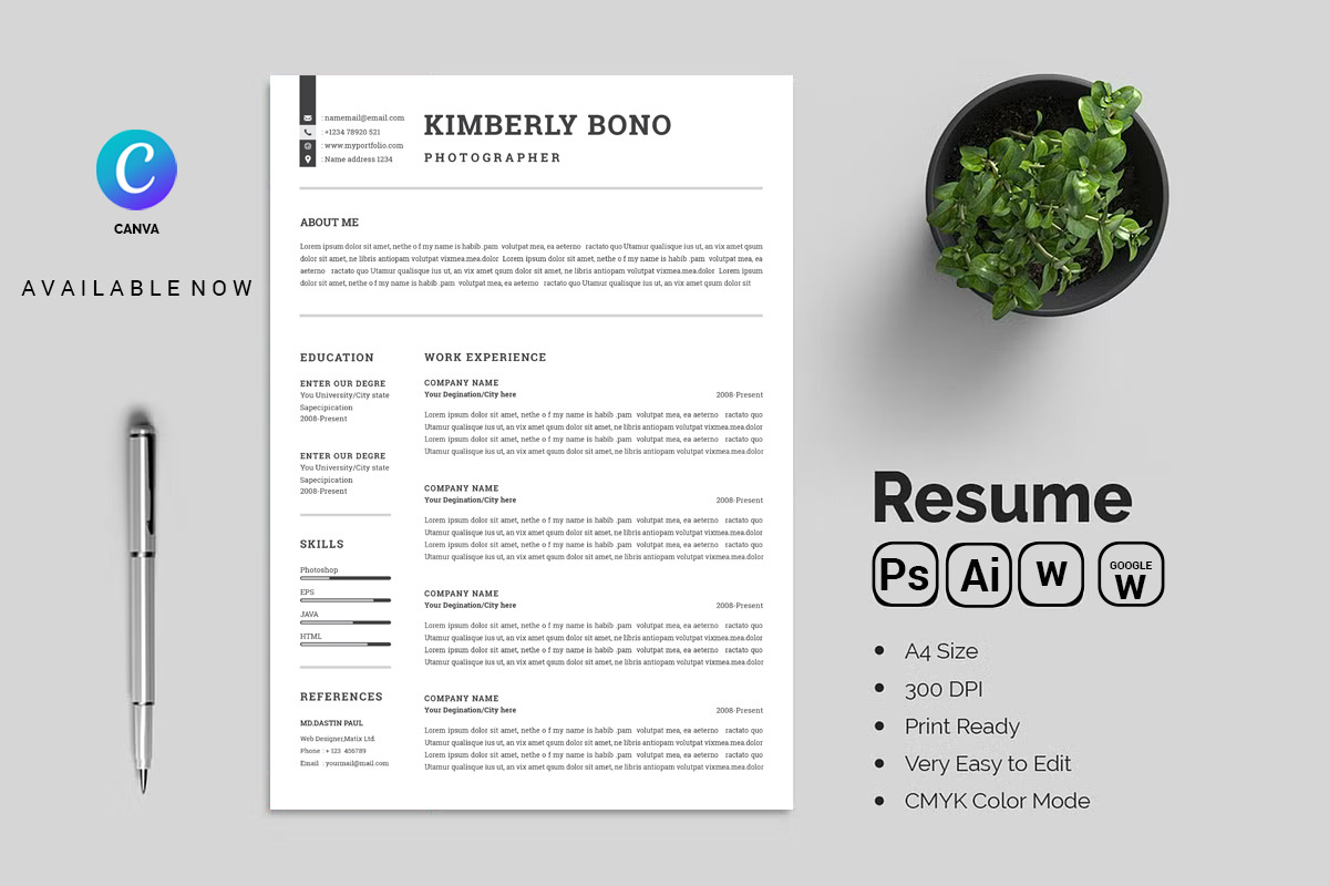 Resume With Cover Letter, a Resume Template by Blackcloud_Creations (Photo 4 of 7)