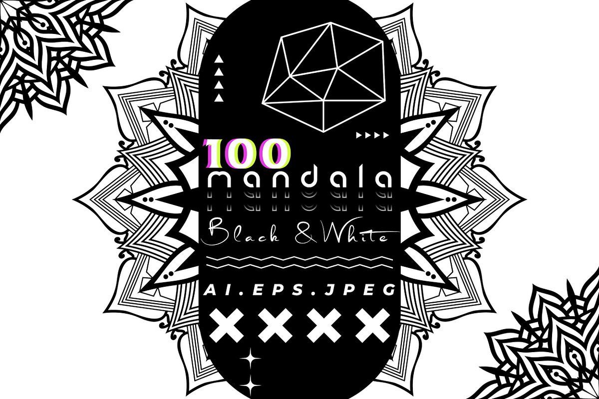 Black White Mandala Illustration Set, a Decorative Illustration by NJ Himel (Photo 1 of 101)