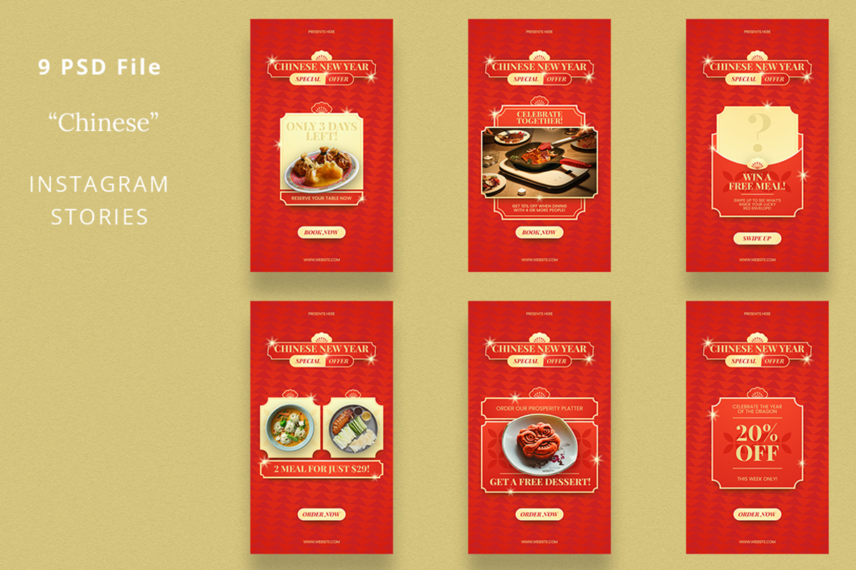 Chinese New Year Instagram & Canva, a Social Media Template by Attype (Photo 2 of 4)