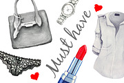 Set of classic fashion illustrations, an Illustration by A.Lila (Thumbnail 2 of 4)