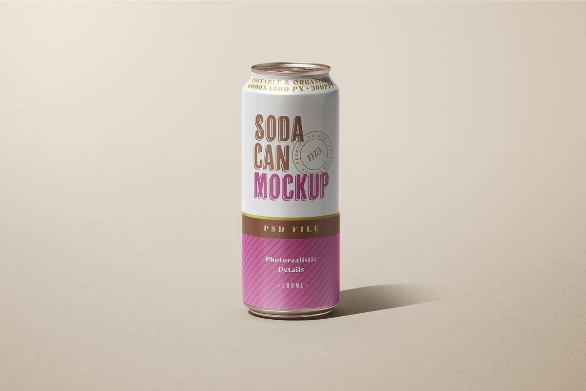 Soda Can Mockup Set, a Cups & Container Mockup by mockupatelier (Photo 6 of 12)