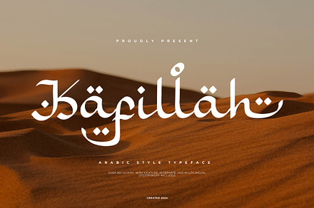Kafillah | Arabic Style Typeface, a Script Font by Denustudios
