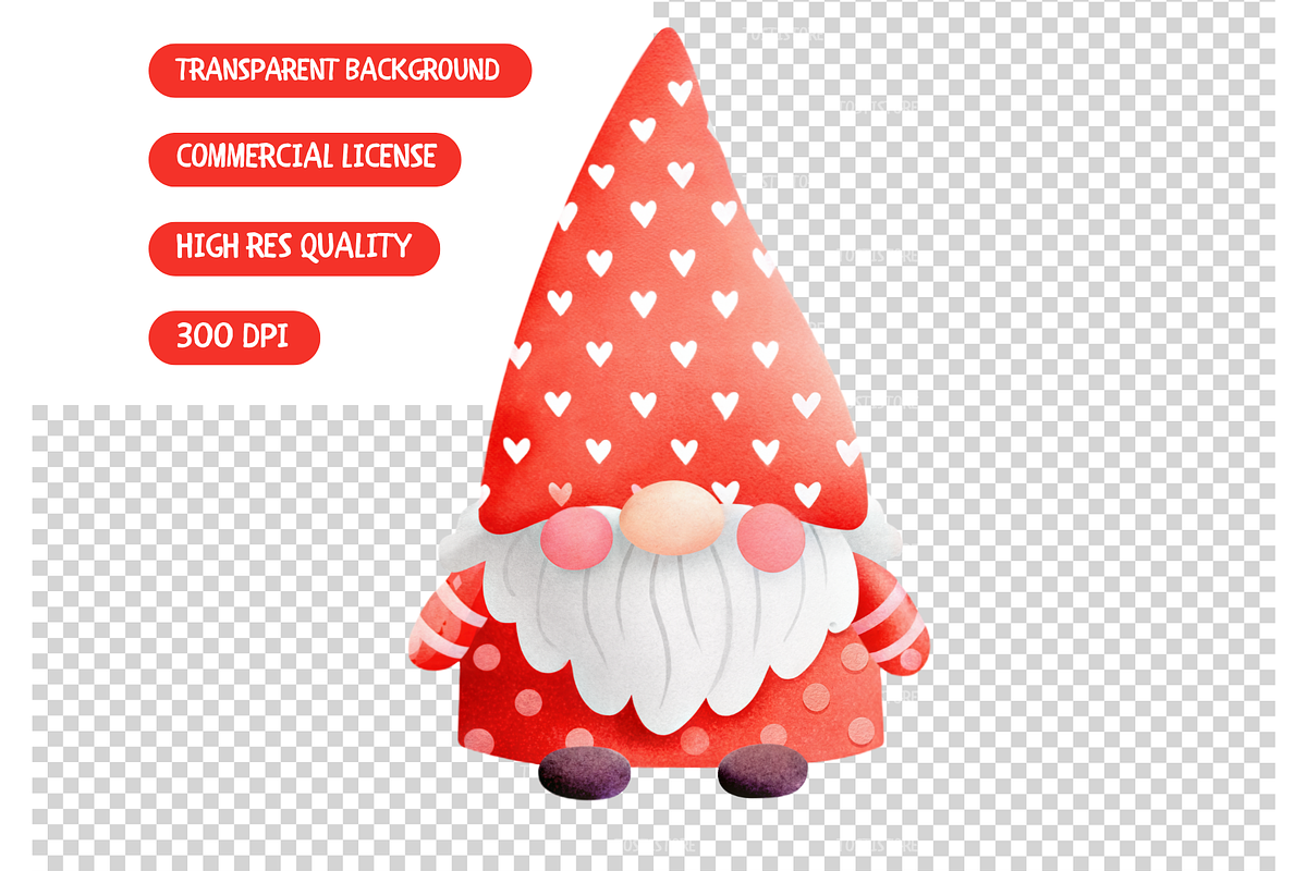 Cute Love Whimsy Valentines Clipart, an Illustration by TatiMockup (Photo 5 of 6)