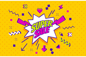 Super Sale Memphis Speech Bubble