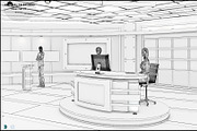 Virtual TV Studio News Set 27, an Architecture 3D Model by akerStudio (Thumbnail 29 of 49)