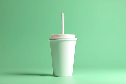 Mockup of a takeaway drink cup with, a Photo by LOGOCREATIVE