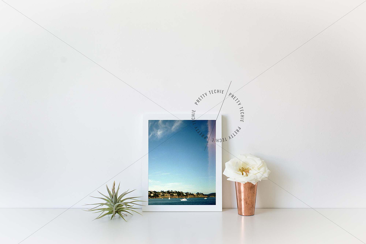 White Frame Floral Styled Mockup, a Print Template by Pretty Techie (Photo 2 of 2)