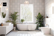 Bathroom Wallpaper Interior Mockup 5, a Household Mockup by Mocart (Thumbnail 4 of 5)
