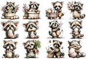 Whimsical Easter Raccoon Clipart, an Illustration by Sublimation Artist (Thumbnail 4 of 7)