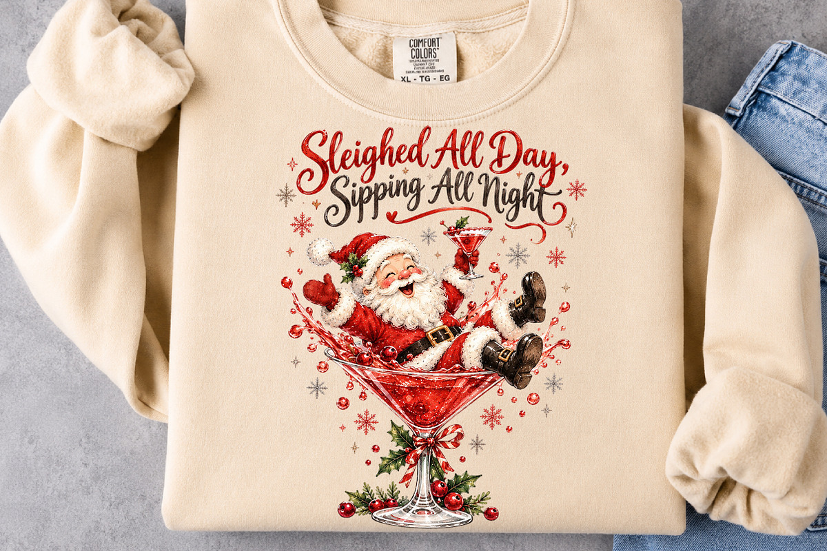 Sleighed All Day, Sipping All Night, a Seasonal Illustration by Craft Nest (Photo 5 of 6)
