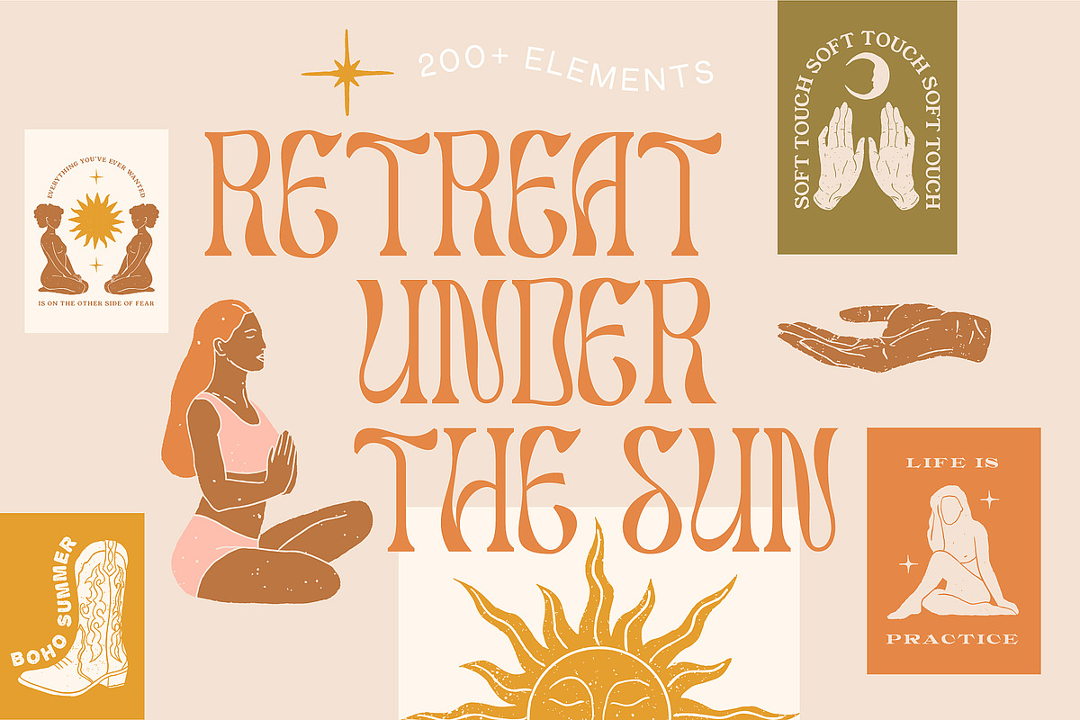 Retro Spiritual Summer Collection, a Decorative Illustration by Ayya Studio (Photo 1 of 17)