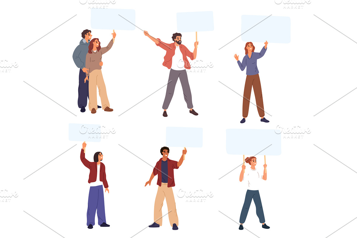 Group of young men and women holding, a Person Illustration by Vectorbuum