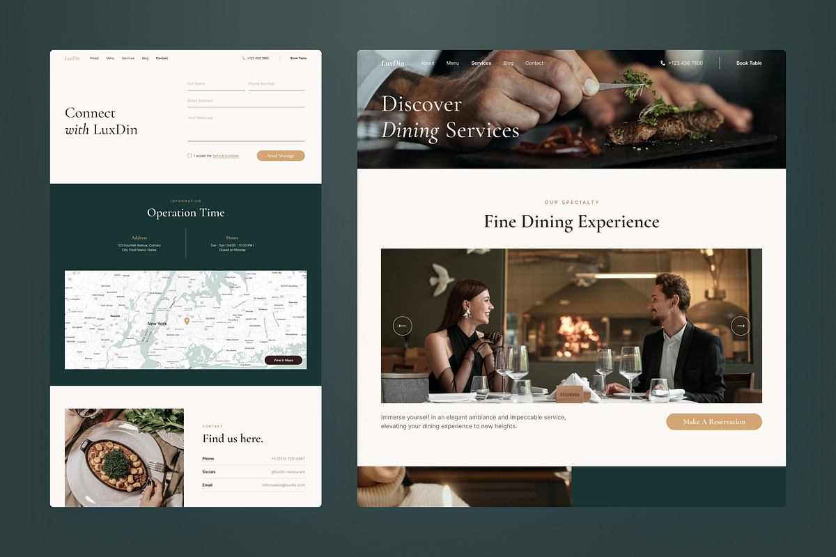 LuxDin - Restaurant Website, an UI Kit Template by peterdraw (Photo 6 of 9)