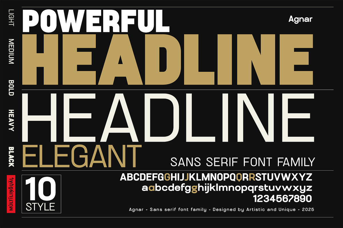 Agnar - Sans serif font family, a Font by Artistic & Unique (Photo 6 of 14)
