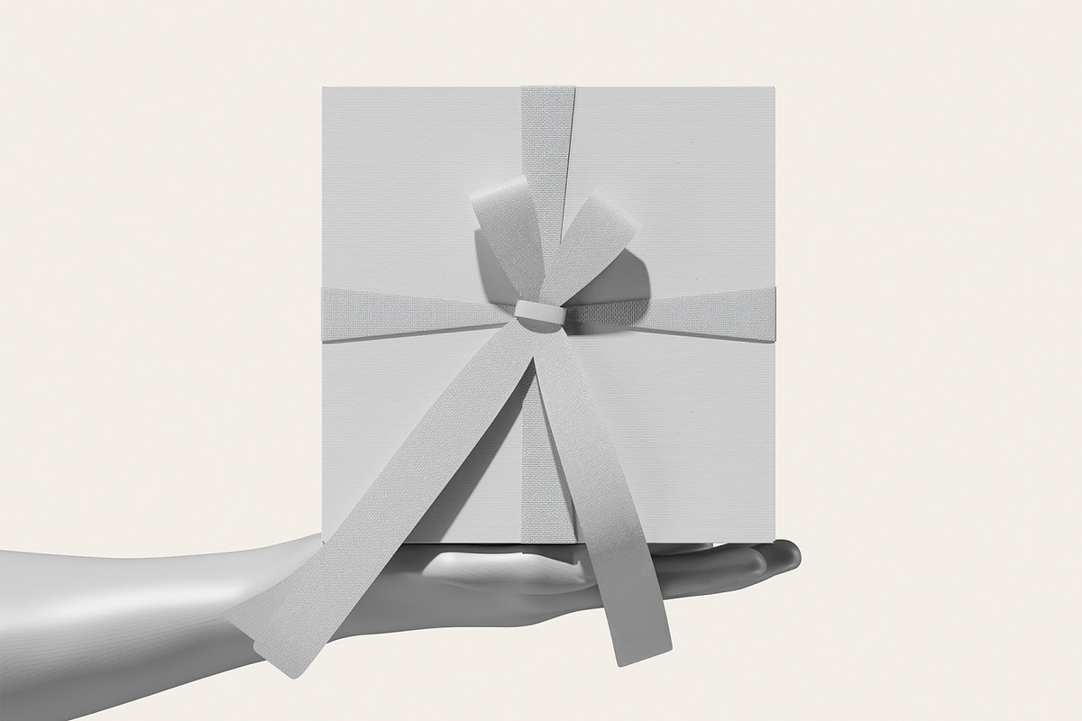 Gift Box and Ribbon Mockup, a Packaging Mockup by Permadi Creative (Photo 3 of 5)