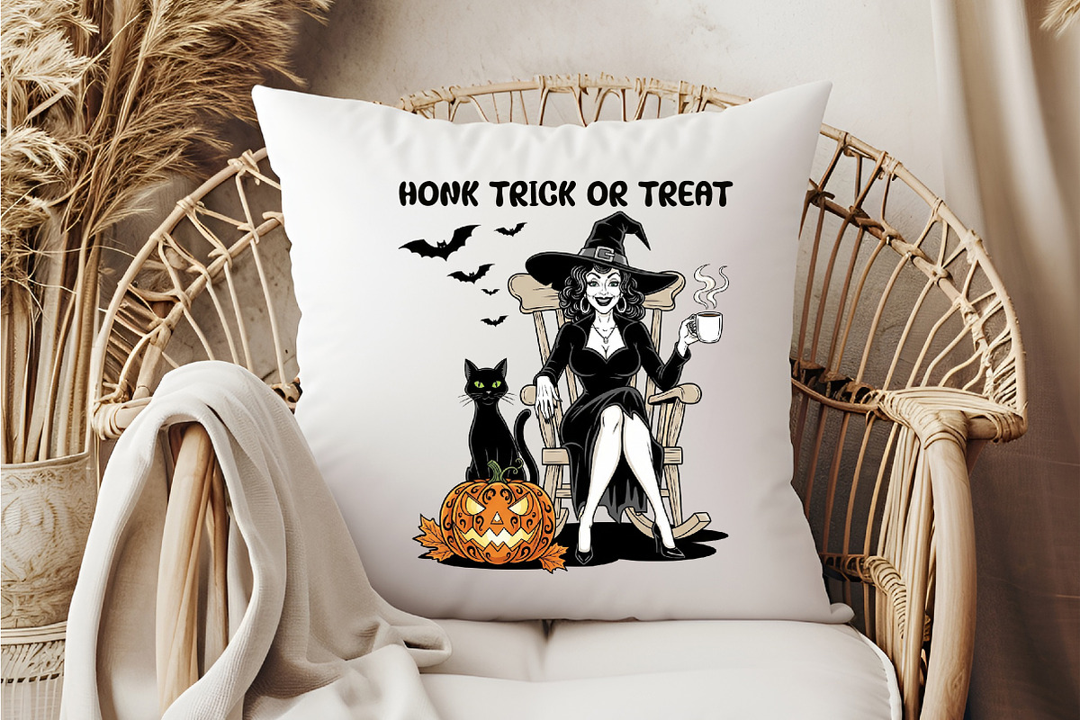 Halloween Witch Coffee Cat, Vintage, an Illustration by DreamCafeArt (Photo 6 of 7)