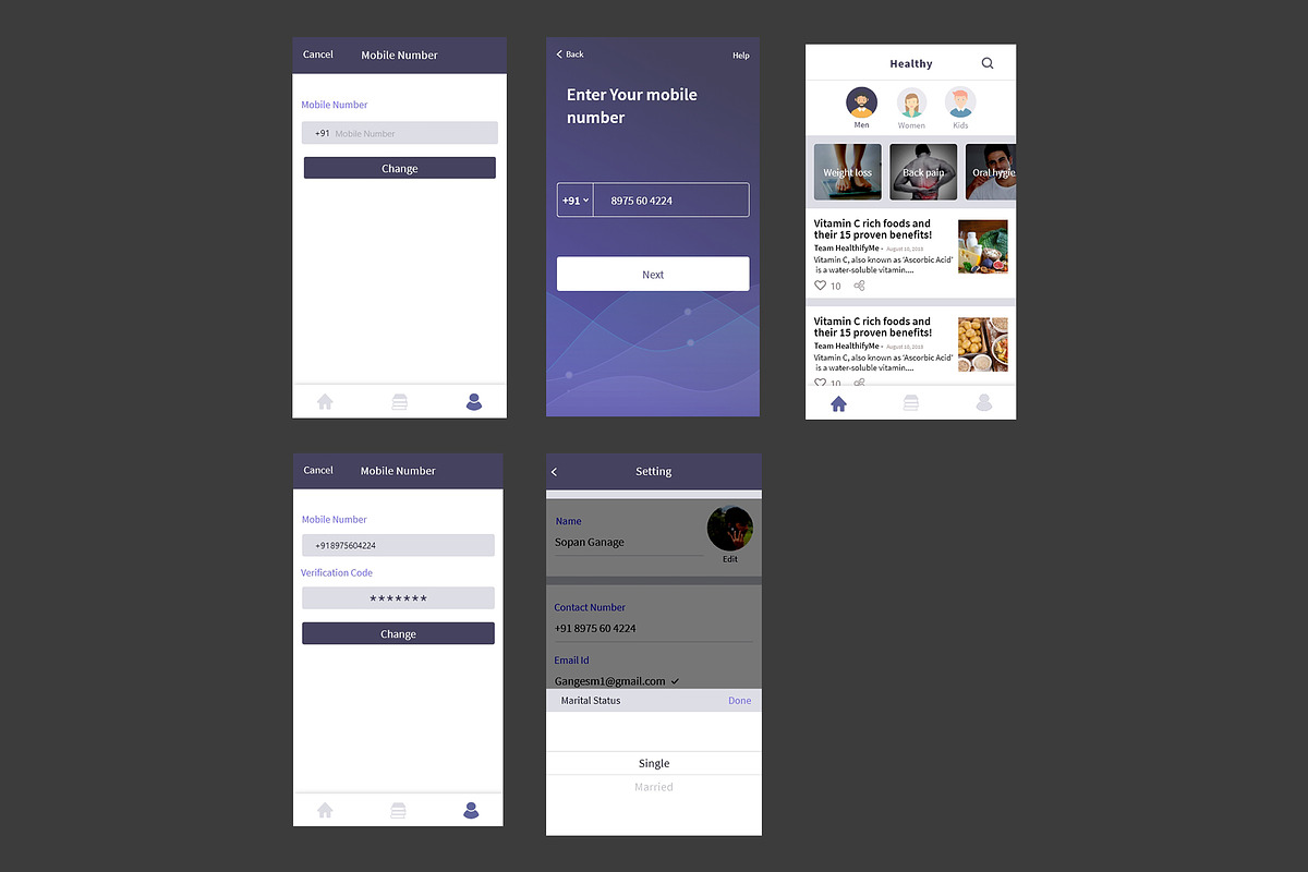Healthy Fitness App UI Kit, an UI Kit Template by Themeclues (Photo 3 of 3)