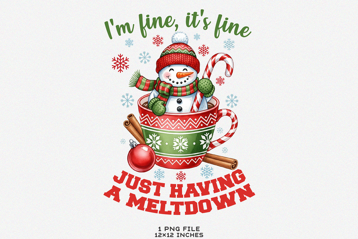 Funny Cute Snowman Christmas PNG, an Illustration by SinaCreation (Photo 1 of 7)