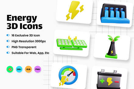 Energy 3D Icons, an Environmental 3D Model by HacaStudio