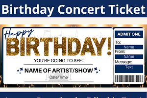 Birthday Concert Ticket Template