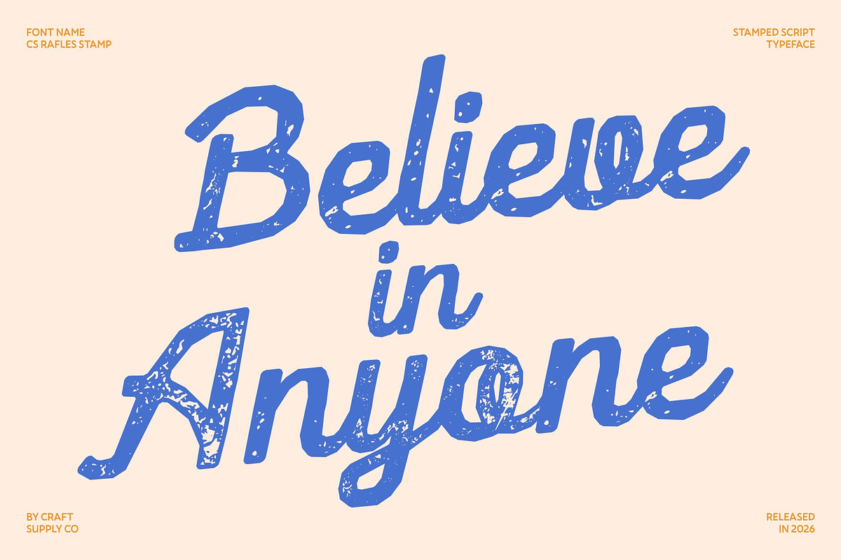 CS Rafles Stamp, a Script Font by Craft Supply Co. (Photo 2 of 8)