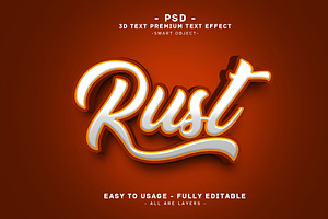 Rust 3D Editable Psd Text Effect, a Layer Style Add-On by Md Jahidul99