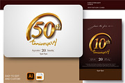 Golden anniversary logo & Gold ring, a Card Template by OtpirusGraphic (Thumbnail 4 of 5)
