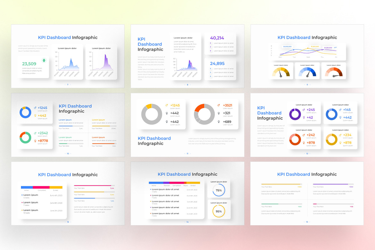 KPI DashBoard PowerPoint - Infographic Template