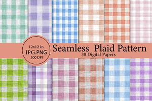 Watercolor seamless plaid pattern, an Illustration by Designworld