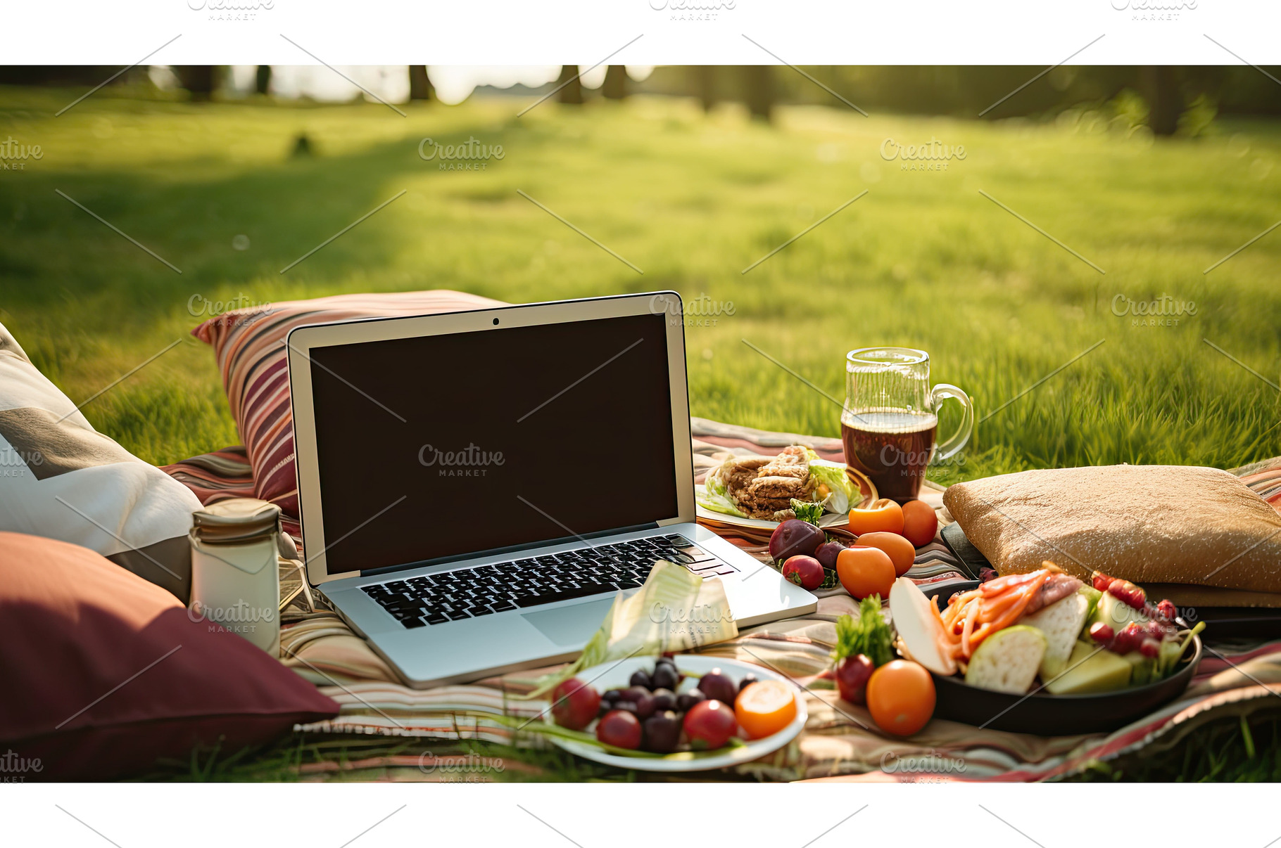 portable laptop picnic ai generated, a Technology Photo by pikepicture ...