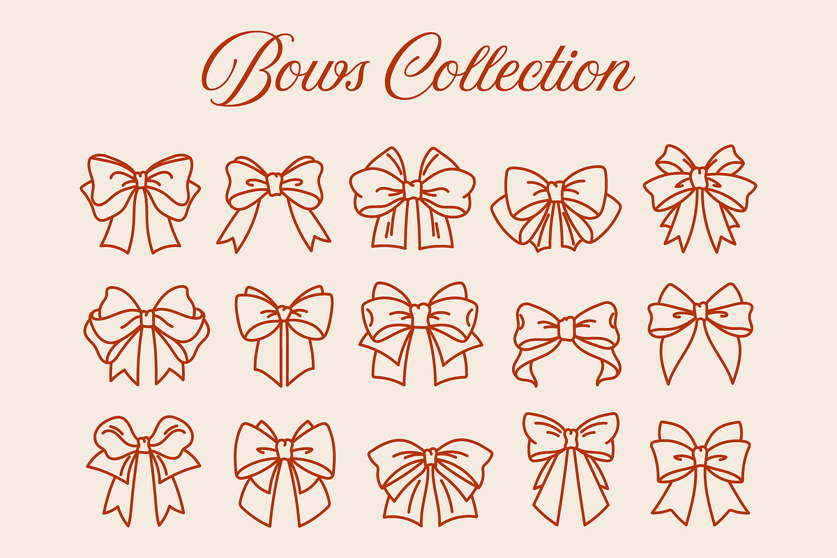 Bows & Frames - Vintage Line Set, an Illustration by Moonberry_Studio (Photo 3 of 12)