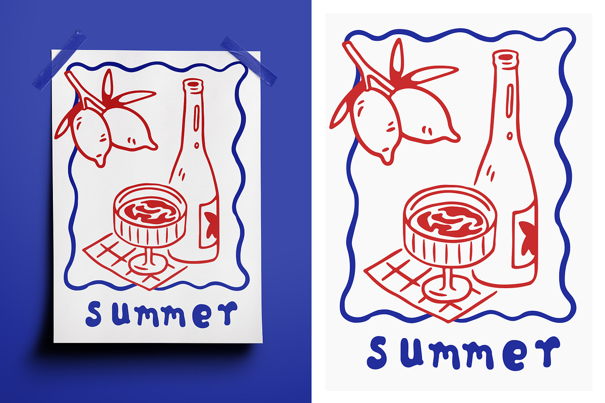 Dolce Vita, summer holiday posters, a Decorative Illustration by Good Studio (Photo 3 of 6)