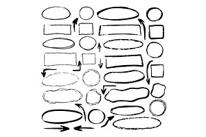 Doodle vector circles rectangles, an Object Illustration by COLORFUL
