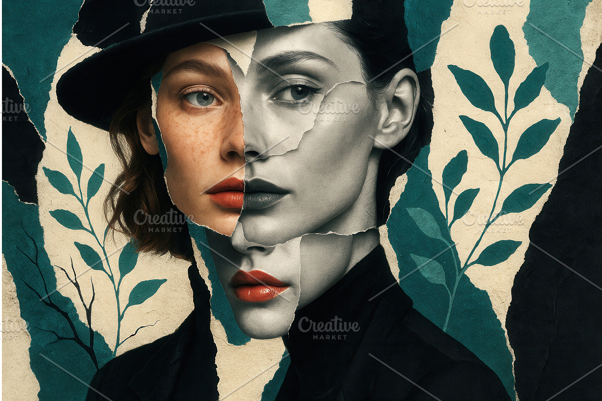 Surreal artistic portrait of a woman, an Illustration by Sergey Kotenev