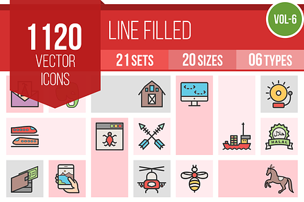 1120 Line Filled Icons (V6), an Outline Icon by IconBunny