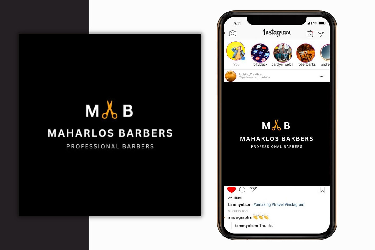 Barber Shop Brand Logo Template, a Branding & Logo Template by Mishek Munene (Photo 3 of 9)